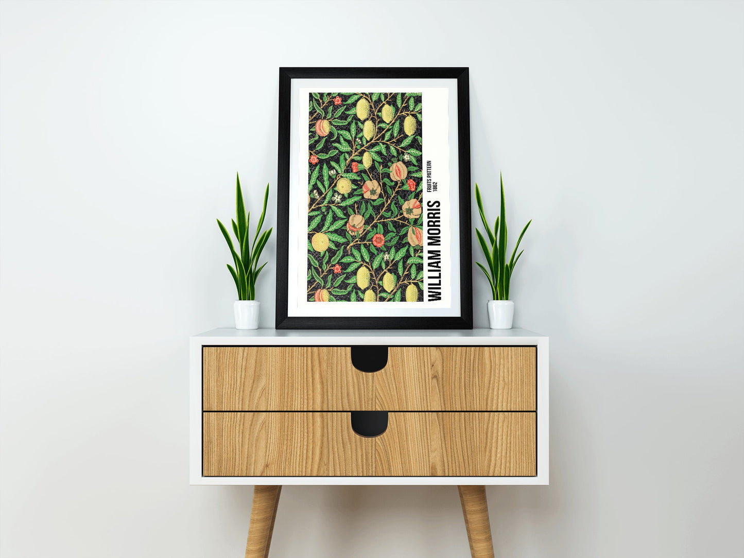 William Morris Exhibition Poster with Fruit Pattern Art Nouveau, Home Decor Wall Art