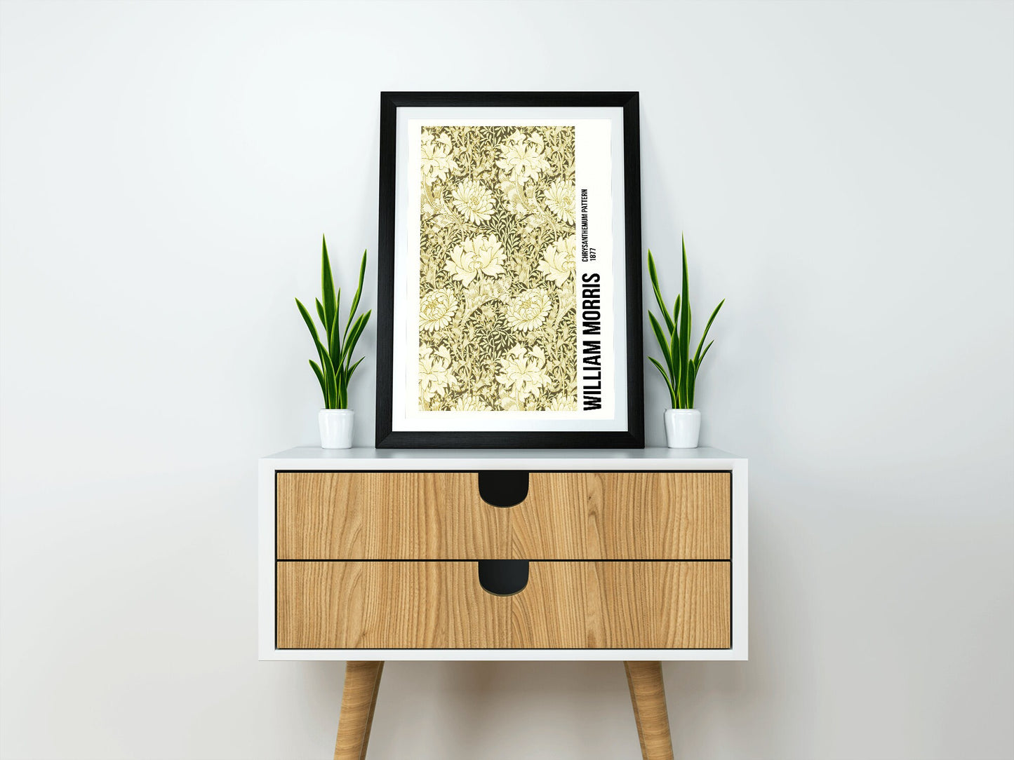 William Morris - Chrysanthemum Flower Pattern Exhibition Poster Print, Art Nouveau, Wall Art, Home Decor