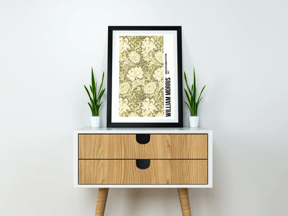 William Morris - Póster de exposición con estampado de flores de crisantemo, Art Nouveau, arte mural, decoración del hogar