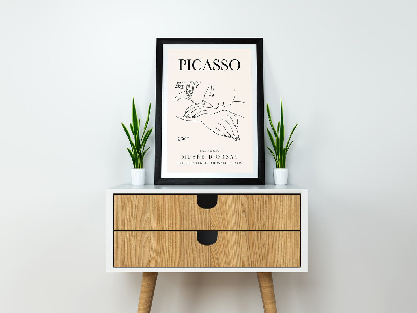 Picasso - Lady Resting, Exhibition Vintage Line Art Poster, Minimalist Line Drawing, Ideal Home Decor or Gift Print