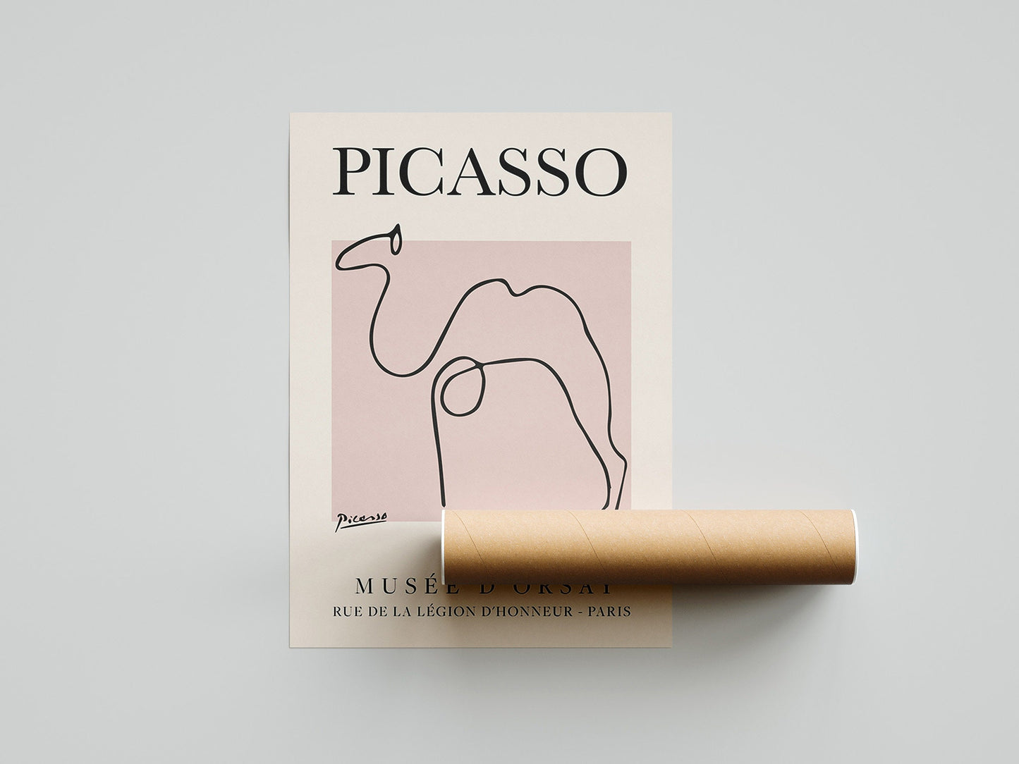 Picasso - Camel, Exhibition Vintage Line Art Poster, Minimalist Line Drawing, Ideal Home Decor or Gift Print