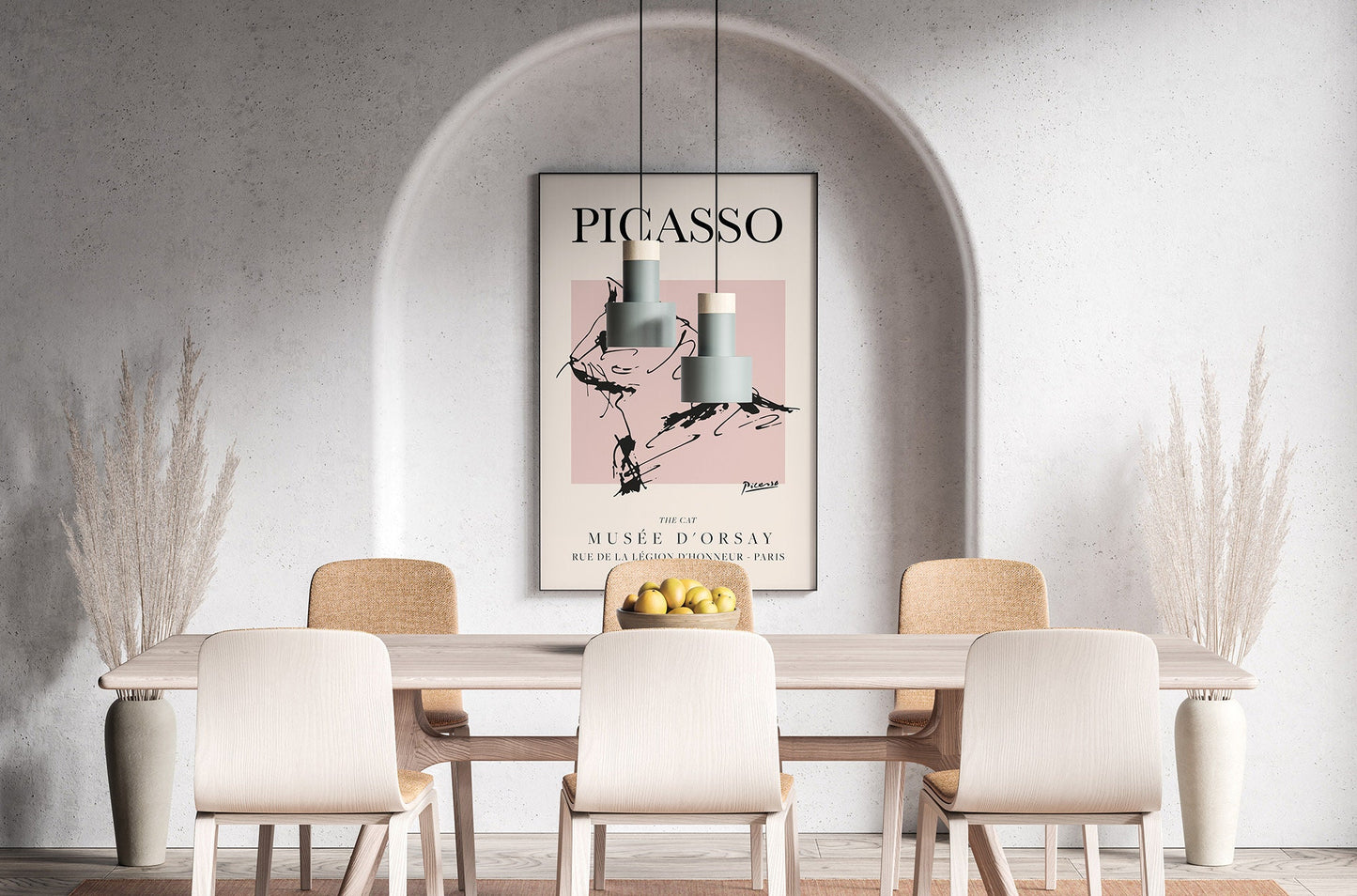 Picasso - Cat, Exhibition Vintage Line Art Poster, Minimalist Line Drawing, Ideal Home Decor or Gift Print