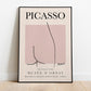 Picasso - Female Form, Exhibition Vintage Line Art Poster, Minimalist Line Drawing, Ideal Home Decor or Gift Print