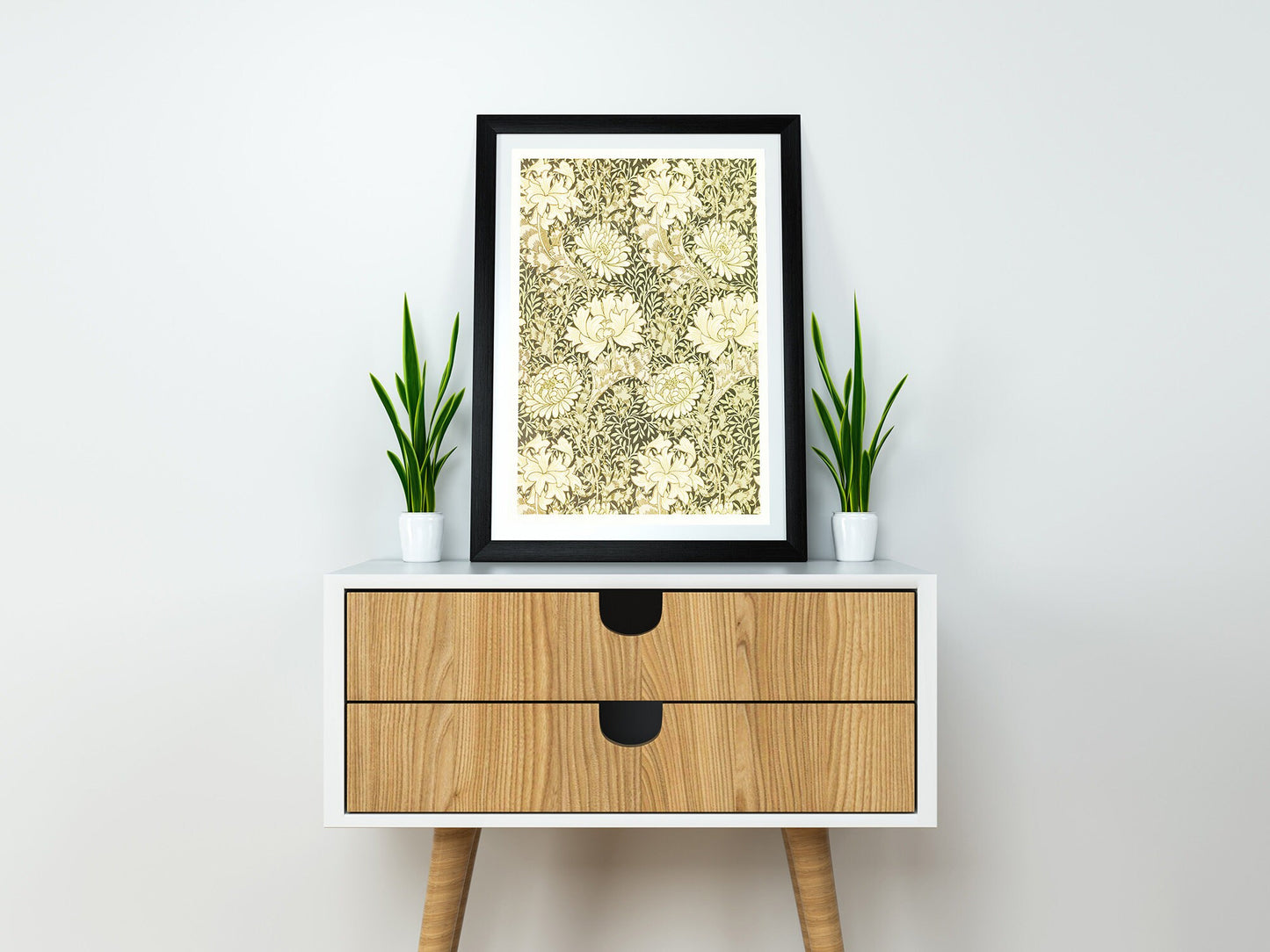 William Morris - Chrysanthemum Flower Pattern Exhibition Poster Print, Art Nouveau, Wall Art, Home Decor