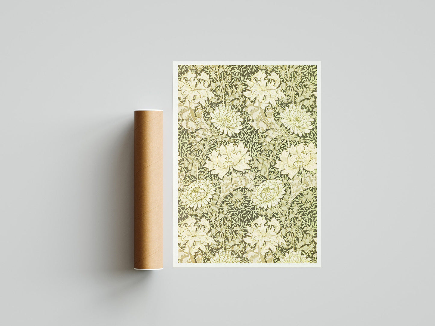 William Morris - Chrysanthemum Flower Pattern Exhibition Poster Print, Art Nouveau, Wall Art, Home Decor