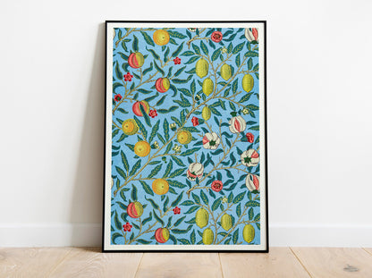 Póster de la exposición de William Morris, diseño de cuatro frutas, Art Nouveau, papel tapiz, diseño de granada, decoración del hogar, arte mural