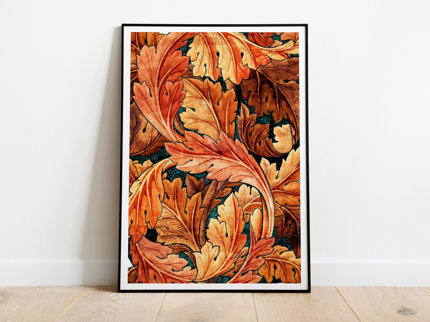 William Morris Exhibition Poster Print, Art Nouveau Acanthus Textured Background, Victorian Home Decor Wall Art