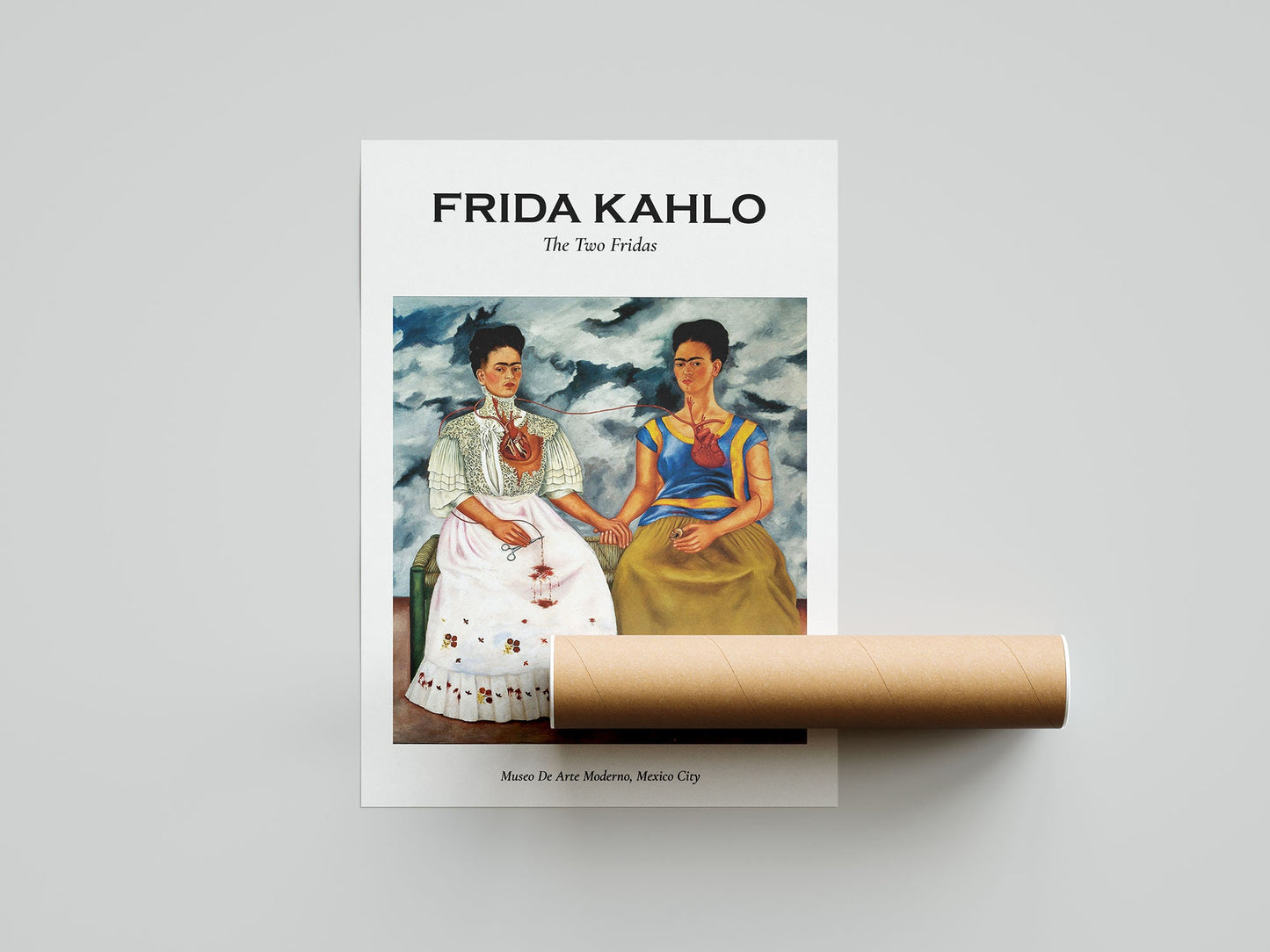 Frida Kahlo - The Two Fridas Exhibition Poster, Vintage Home Decor, Wall Art Print