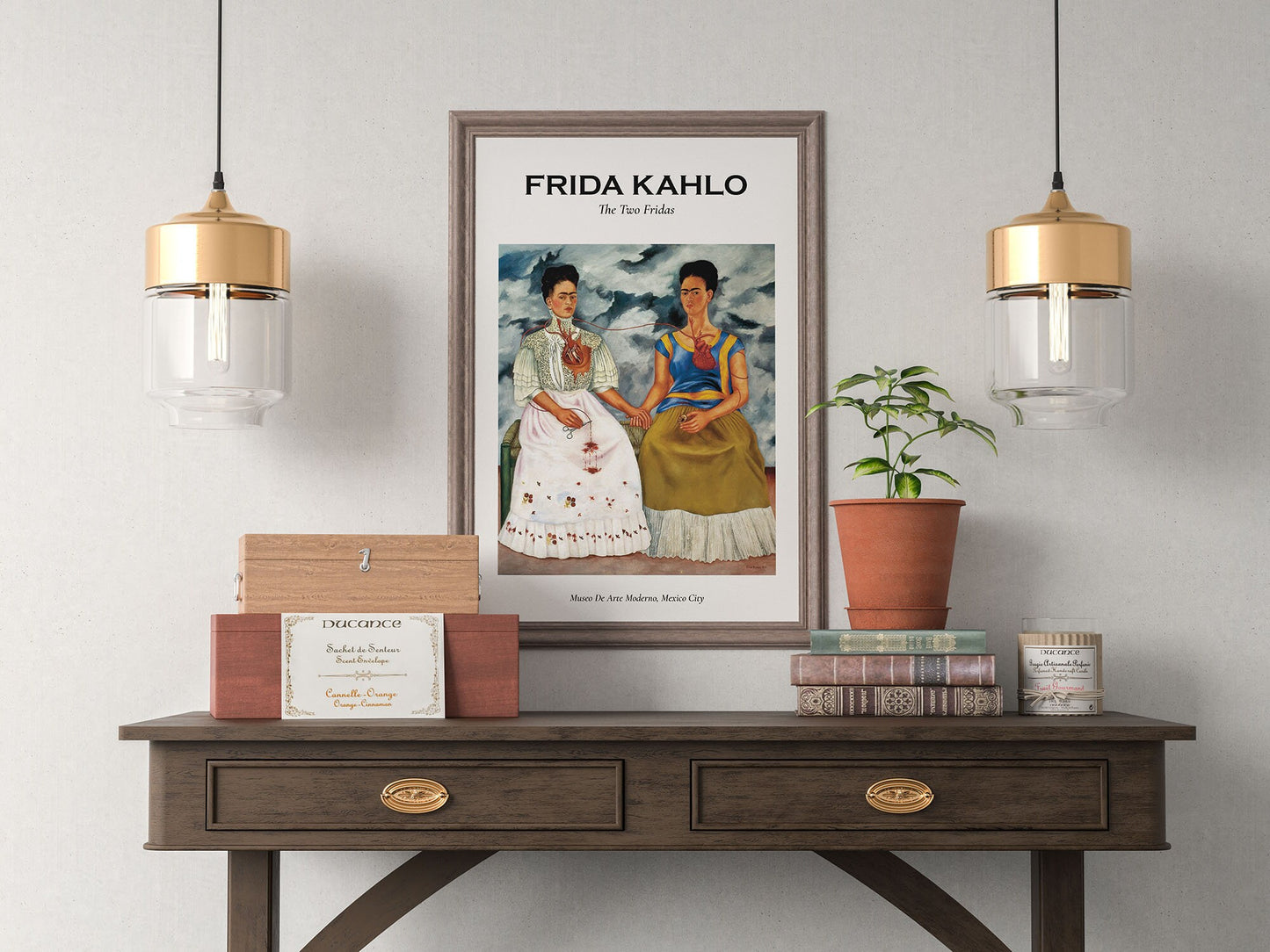 Frida Kahlo - The Two Fridas Exhibition Poster, Vintage Home Decor, Wall Art Print