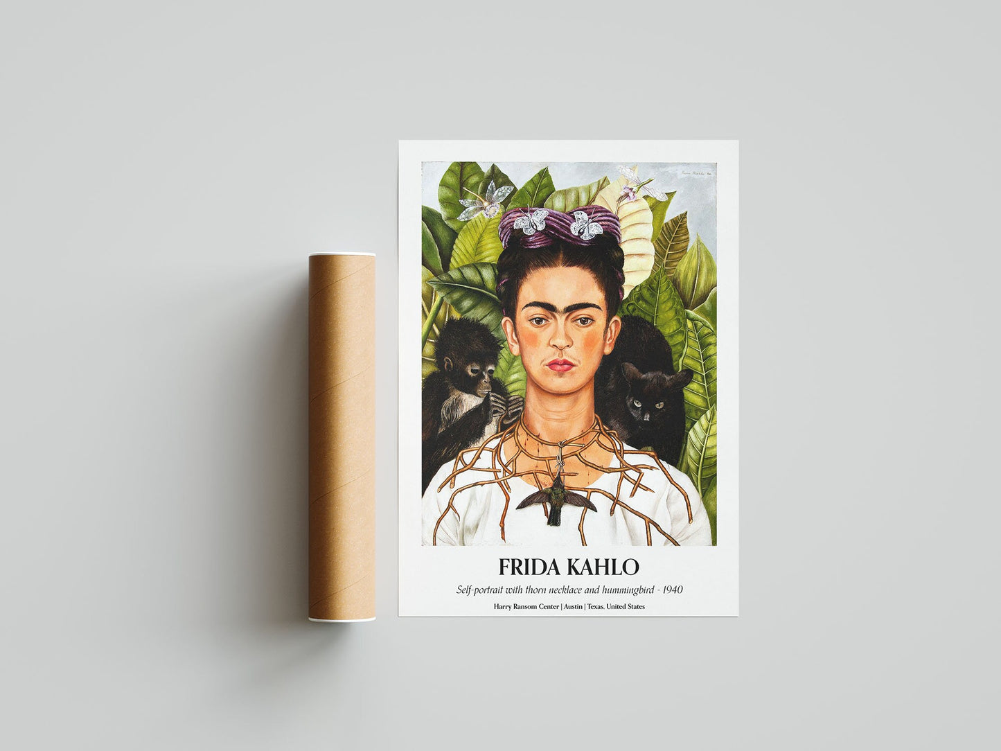 Frida Kahlo - Self Portrait Exhibition Poster, Vintage Home Decor, Wall Art Poster Print