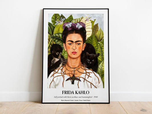 Póster de exposición de autorretratos de Frida Kahlo, decoración vintage para el hogar, póster de arte mural impreso