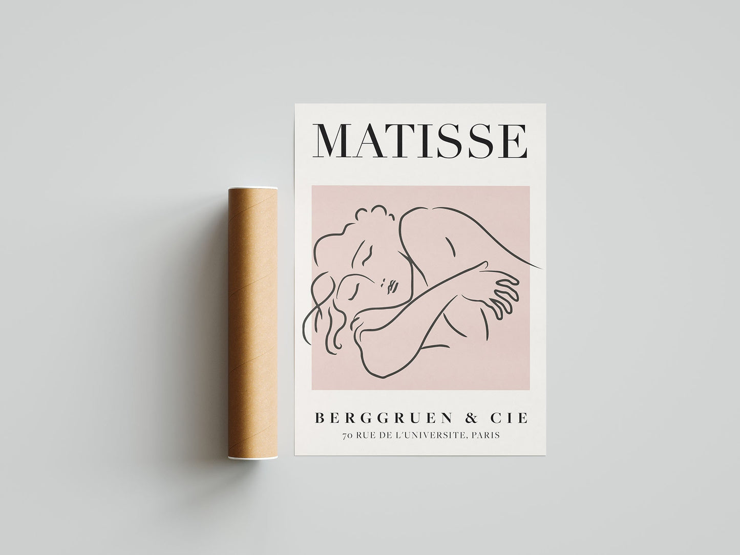 Henri Matisse - Sleeping Woman, Exhibition Vintage Line Art Poster, Minimalist Line Drawing Wall Art, Ideal Home Decor or Gift Print