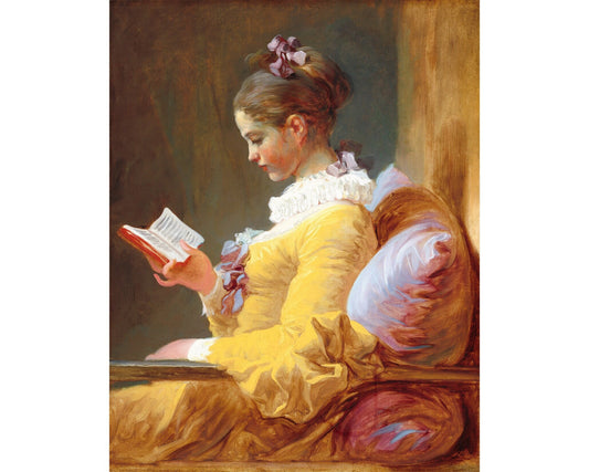 Woman reading a book | A Young Girl Reading | Feminist art print | Library art | Jean-Honore Fragonard | French artist