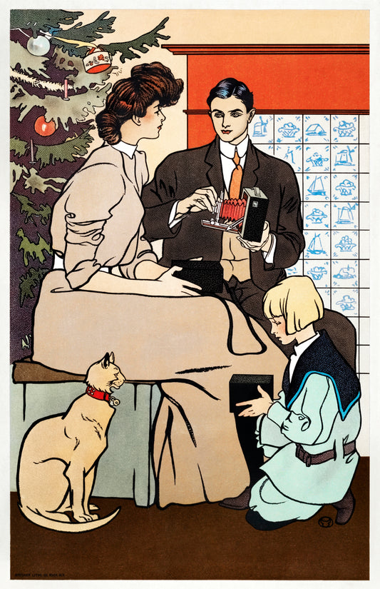 Póster navideño vintage de Edward Penfield 