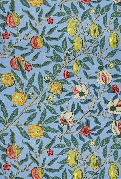 Póster con diseño de cuatro frutas de William Morris